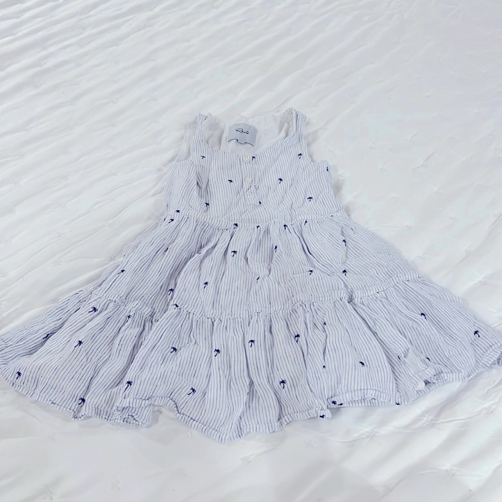 RAILS Luxury LINEN Girls SZ 6-7 Palm Tree Dress